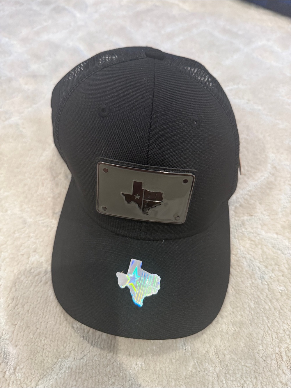 Black Texas Patch Trucker Hat